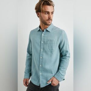 RAILS Shirt Men’s L WYATT Sea Green Cotton Chambray Long Sleeve Pocket Casual